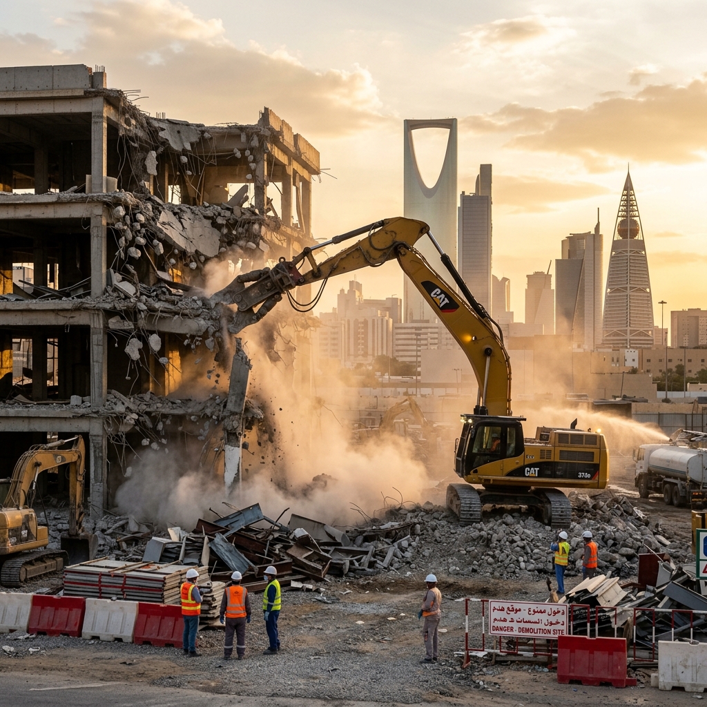 مؤسسة أعالي اسيا التطويرية للمقاولات العامة - هدم مباني احترافي بالدمام